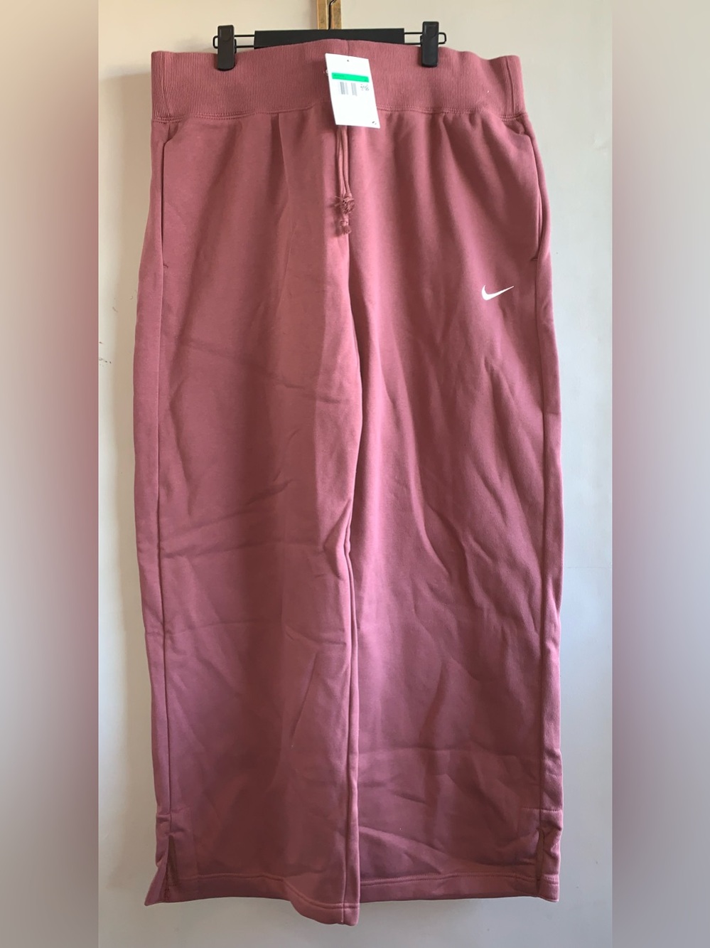 Nike Wide Leg Sweatpants in Dusty Rose